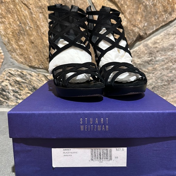Black suede (nubuck) ARRAY by Stuart Weitzman. Size 7.5 - Picture 1 of 4